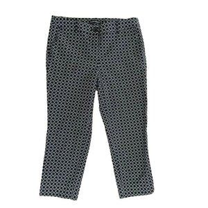 Hilary Radley Black & White Geometric Crop Pant, 6